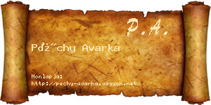 Péchy Avarka névjegykártya